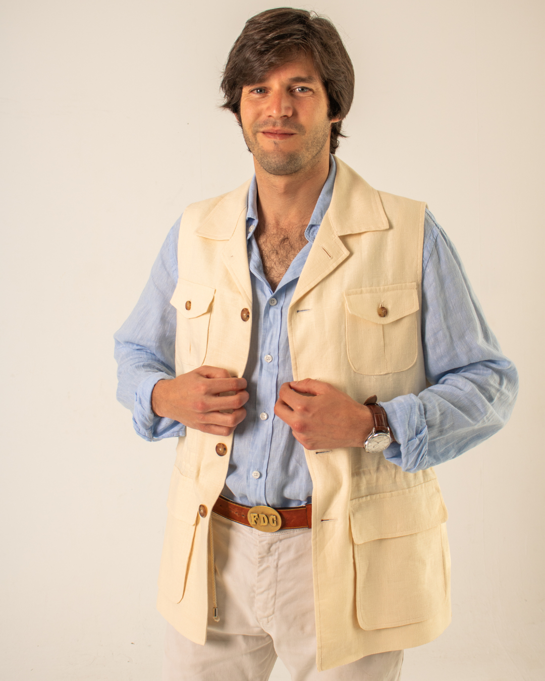 Chaleco sahariano marfil