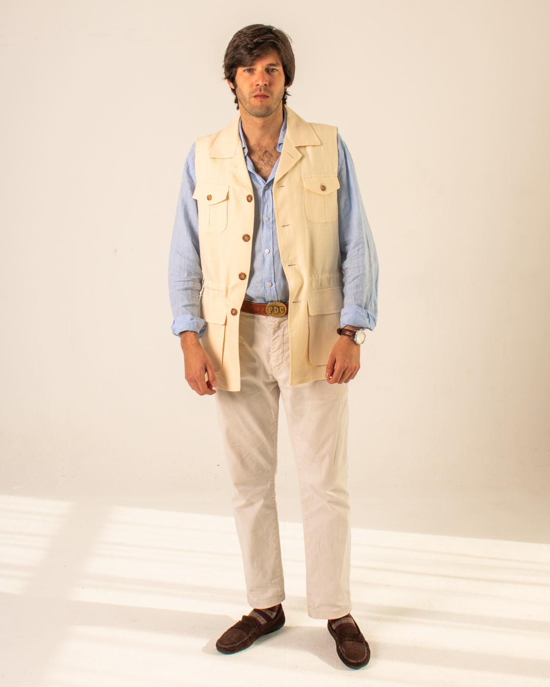 Chaleco sahariano marfil