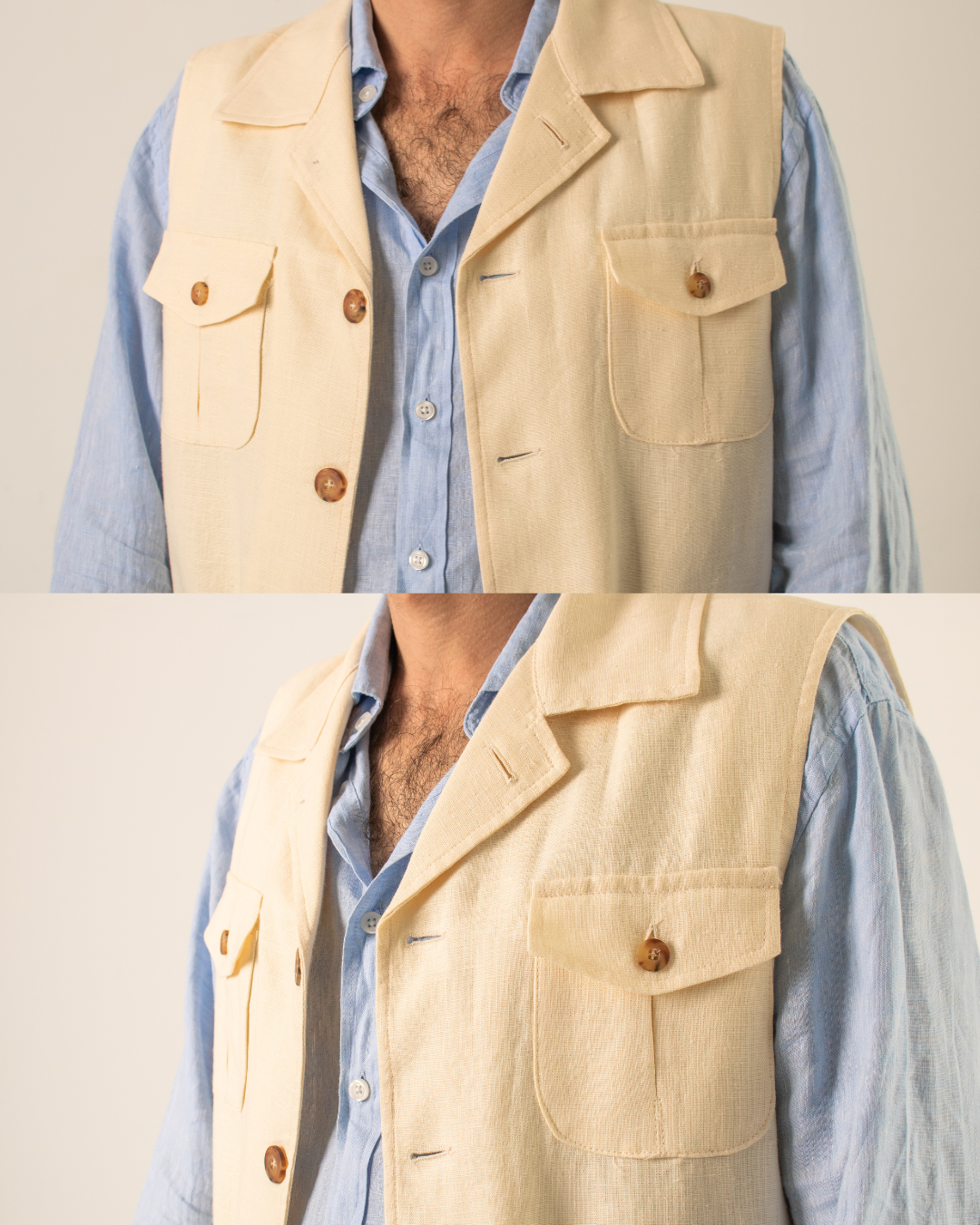 Chaleco sahariano marfil