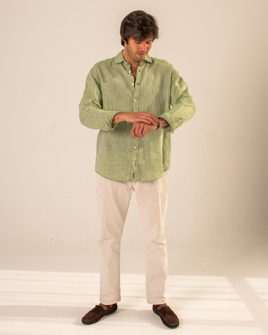 Camisa lino verde