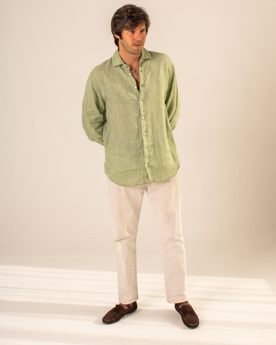 Camisa lino verde
