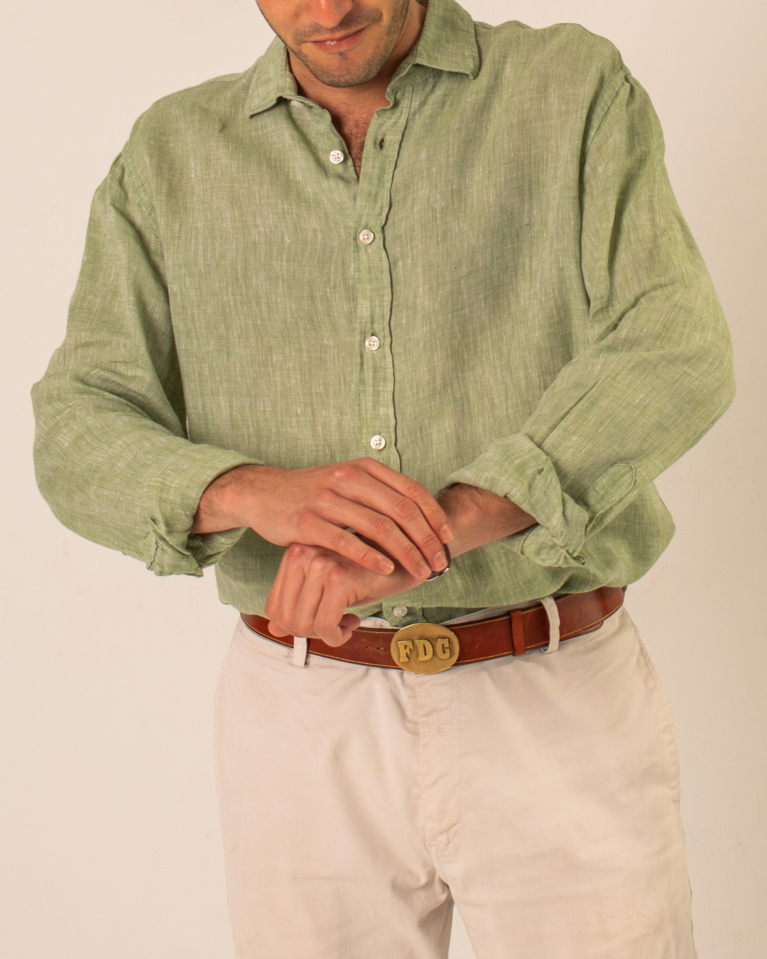 Camisa lino verde