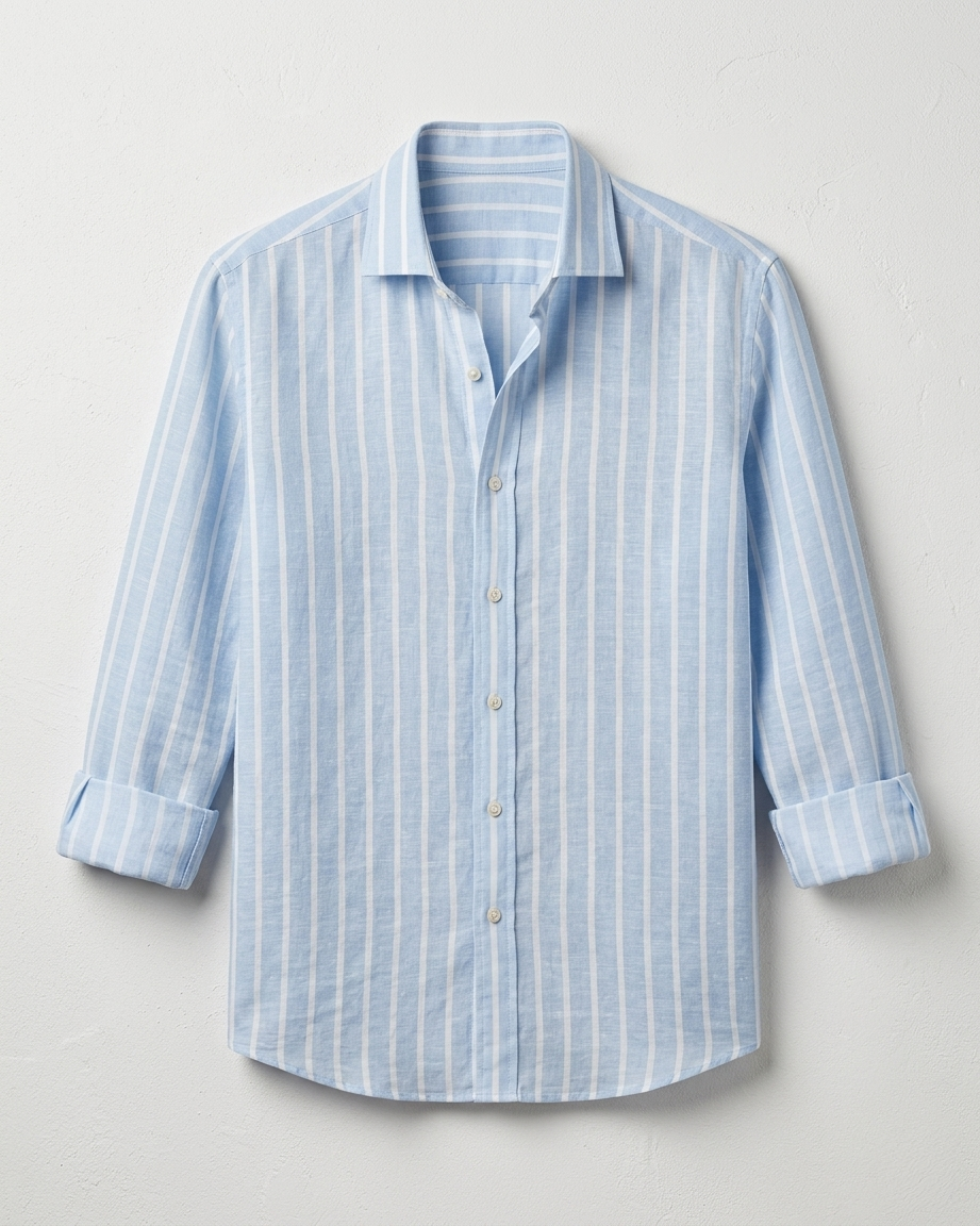 Camisa lino rayas blancas
