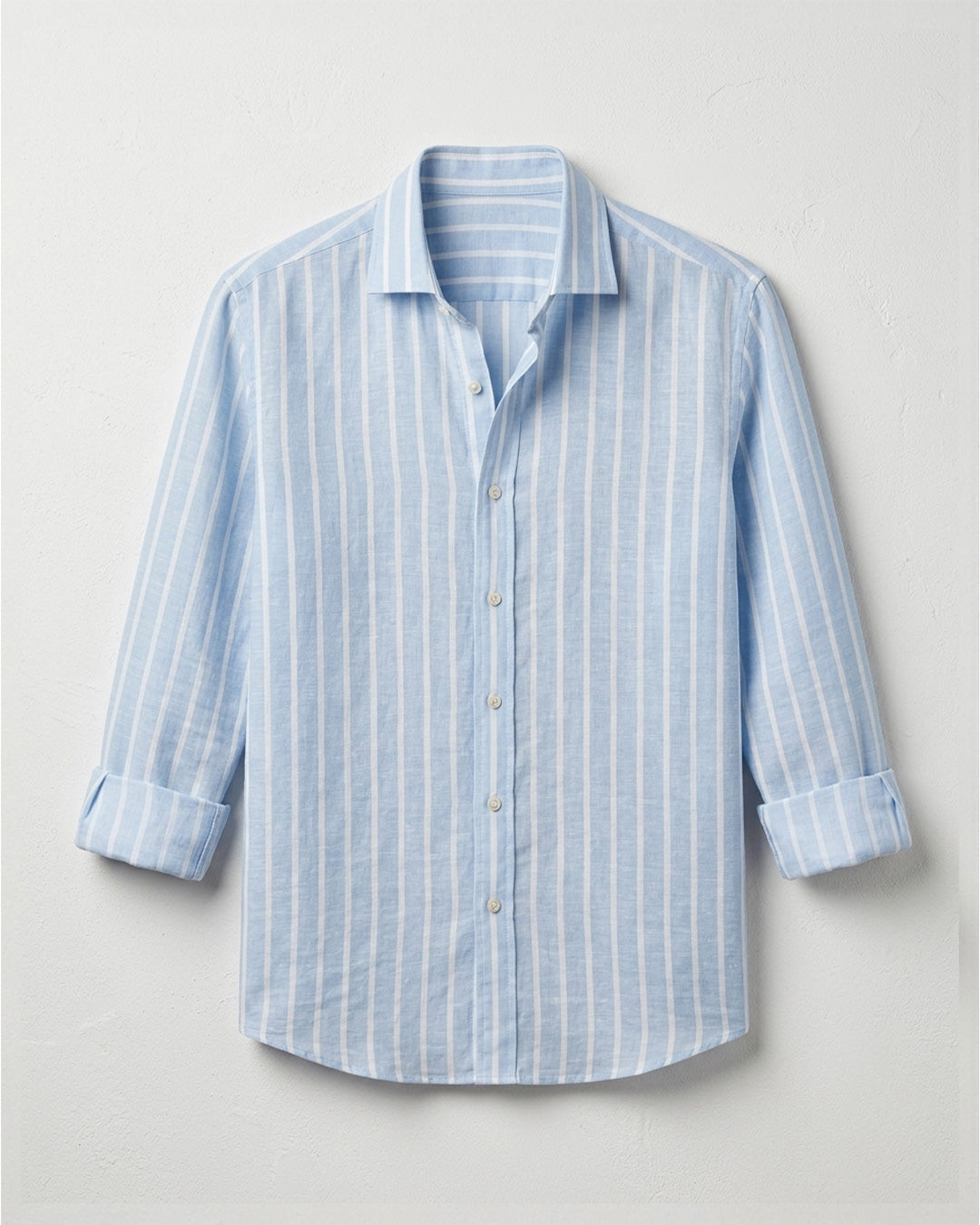 Camisa lino rayas blancas