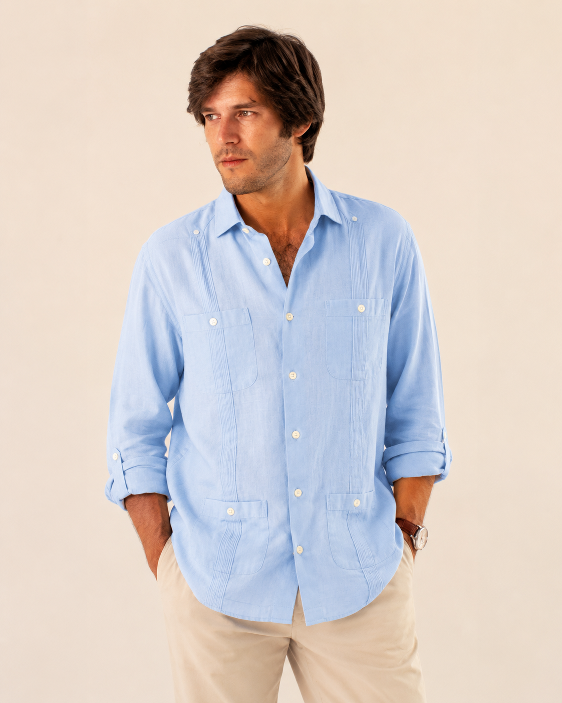 Guayabera Celeste