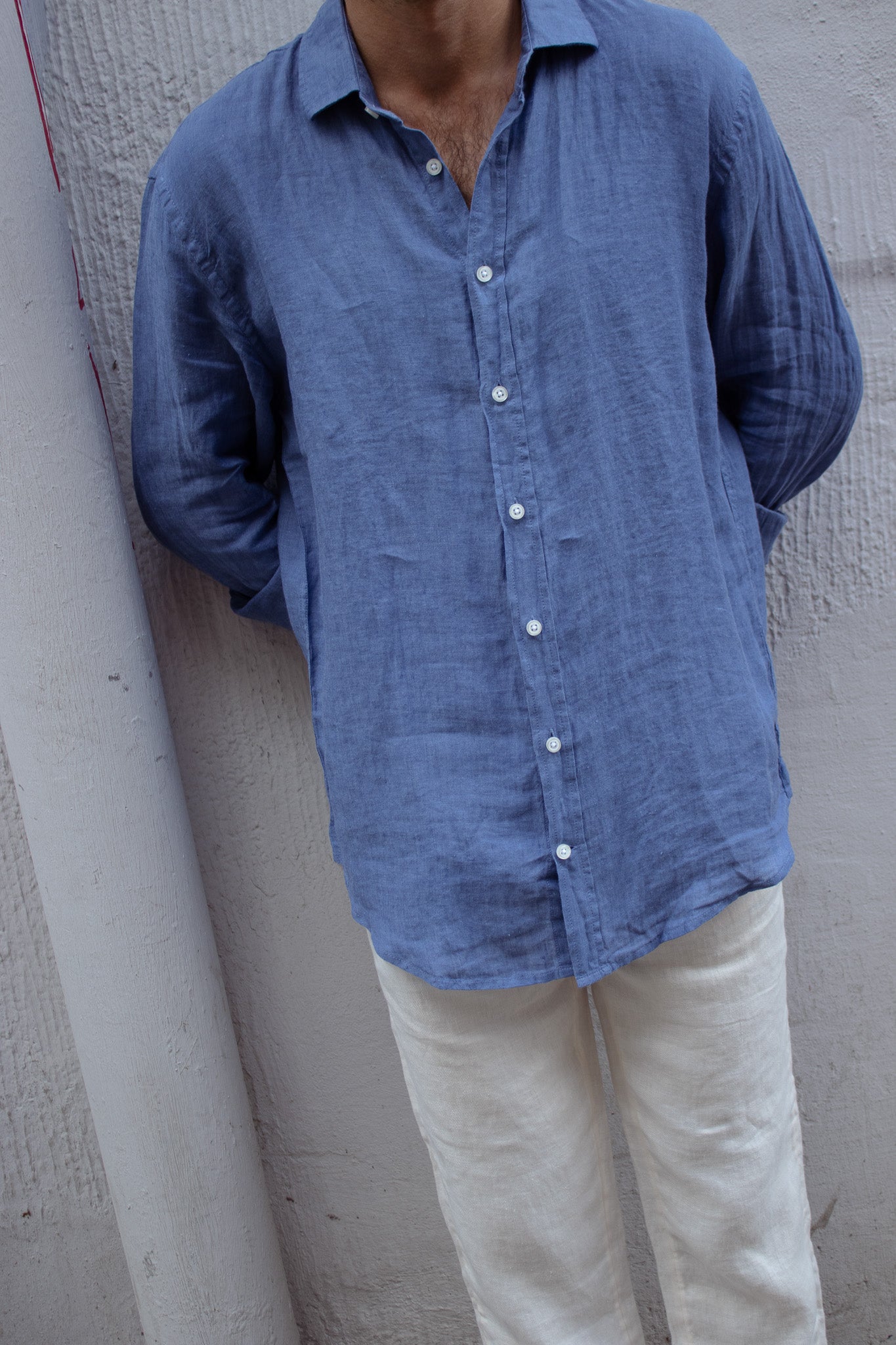 Blue striped linen shirt